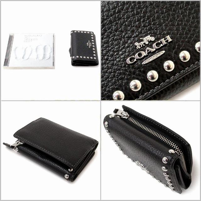 COACH コーチ レザー財布 アウトレット 三つ折り財布 スタッズ