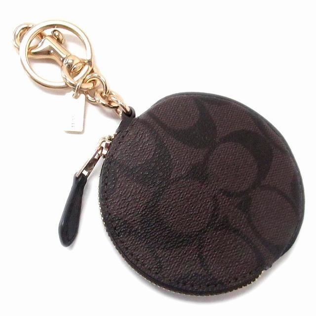 美品　COACH サーキュラー コイン ポーチ・シグネチャー キーホルダー 公式】コーチアウトレット | サーキュラー コイン ポーチ