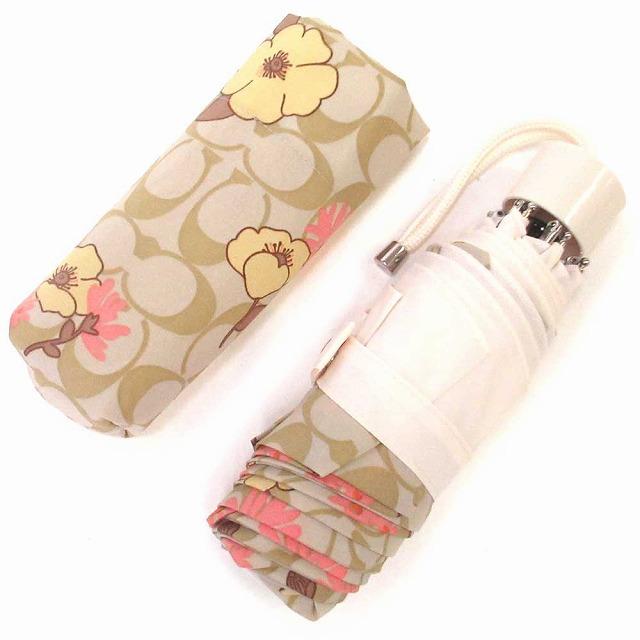 れもん　コーチ　シグネチャー　フラワー　折り畳み傘 COACH】コーチ シグネチャー 花柄 フラワー ロゴ ミニ