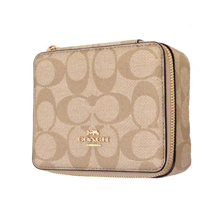 ★すぐ届く ラージ ジュエリー ボックス シグネチャーキャンバス COACH コーチ ジュエリーBOX アウトレット シグネチャー
