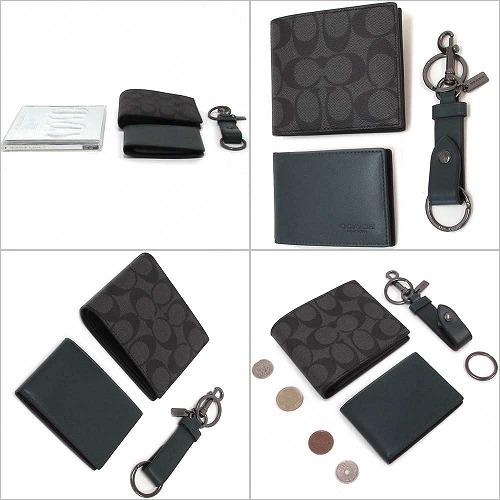 【新品】COACH 二つ折り財布 キーリング ギフトセット COACH 【並行輸入品】コーチ メンズ財布 アウトレット ギフト