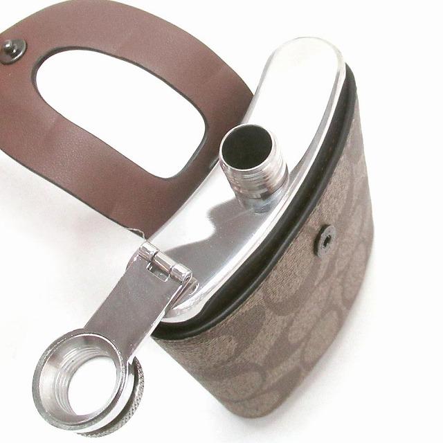 ゆったん【新品・希少】コーチ　シグネチャー　水筒 COACH】コーチ コーティングキャンバス レザー シグネチャー