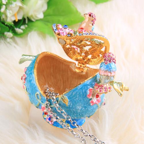 【ジュエリーボックス】フラワーバード 鳥と花の置物 ジュエリーボックス 3481 ブルー |  | 01