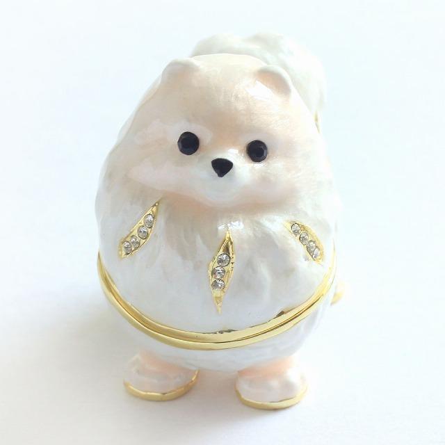 ジュエリーボックス ポメラニアン 犬 Dog イヌの置物 ホワイト 3702 |  | 09