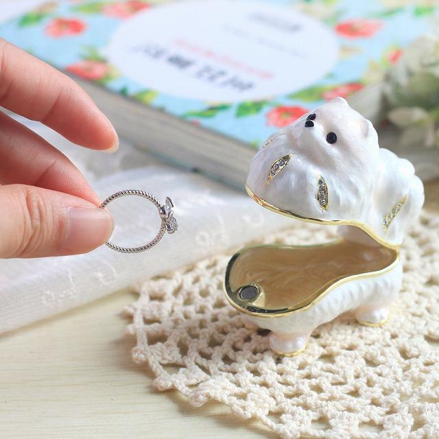 ジュエリーボックス ポメラニアン 犬 Dog イヌの置物 ホワイト 3702 |  | 03