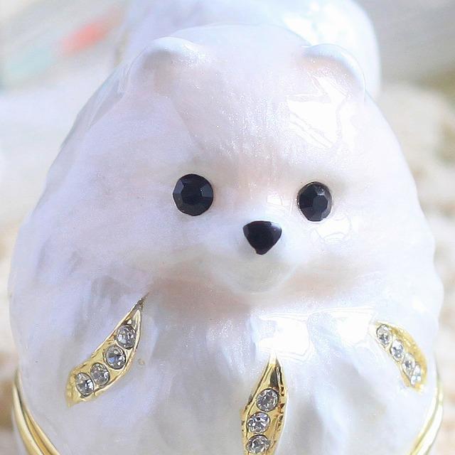 ジュエリーボックス ポメラニアン 犬 Dog イヌの置物 ホワイト 3702 |  | 06