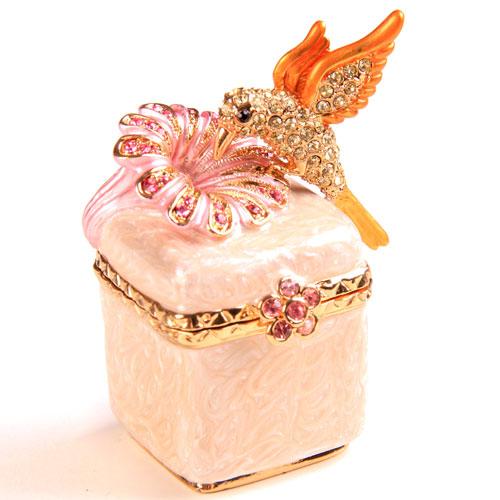 【ジュエリーボックス】 ハチドリ  ホワイト ジュエリーボックス 3772 | 