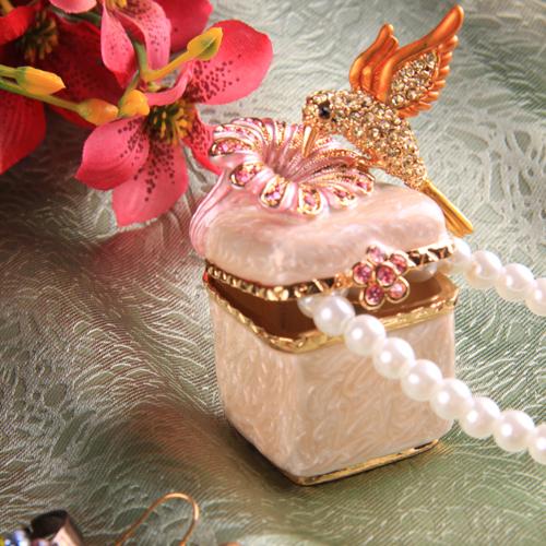 【ジュエリーボックス】 ハチドリ  ホワイト ジュエリーボックス 3772 |  | 02