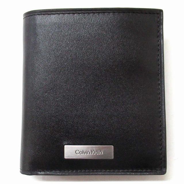 【並行輸入品】Calvin Klein カルバンクライン アウトレット サイフカードケース プラックロゴ スリム 二つ折り財布 カードケース 4D1069G 001 n260626 | Calvin Klein