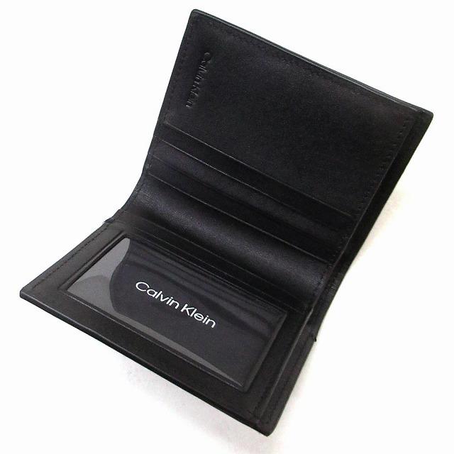 【並行輸入品】Calvin Klein カルバンクライン アウトレット サイフカードケース プラックロゴ スリム 二つ折り財布 カードケース 4D1069G 001 n260626 | Calvin Klein | 02