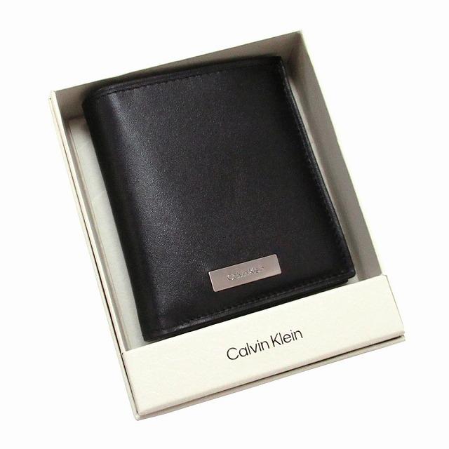 【並行輸入品】Calvin Klein カルバンクライン アウトレット サイフカードケース プラックロゴ スリム 二つ折り財布 カードケース 4D1069G 001 n260626 | Calvin Klein | 03
