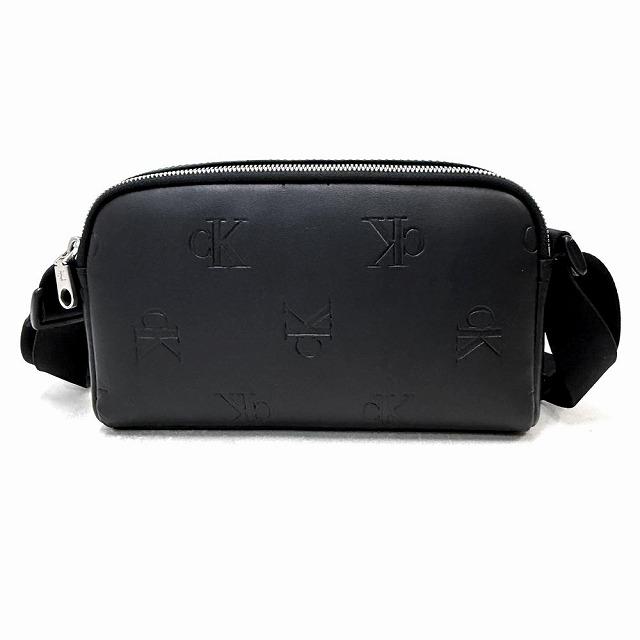 【新品未使用】  カメラバッグ ショルダー ブラックCK Calvin Klein（カルバン・クライン） ショルダーバッグ WEBBING DOUBLE