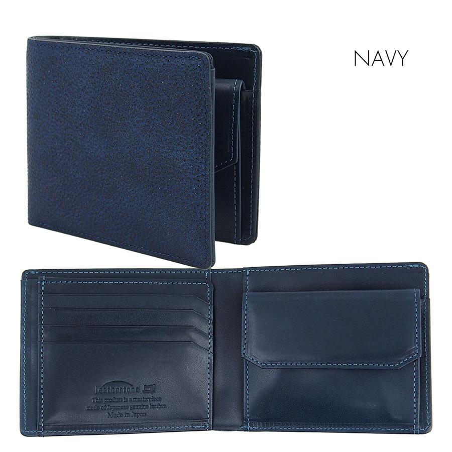 並行輸入品】Leathertone 財布 姫路黒桟革× 栃木レザー 片マチ付札入れ