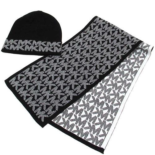 新品【MICHAEL KORS】マイケルコース　ロゴ　ニットキャップ＆マフラー 新品【MICHAEL KORS】マイケルコース ロゴ ニットキャップ＆マフラー