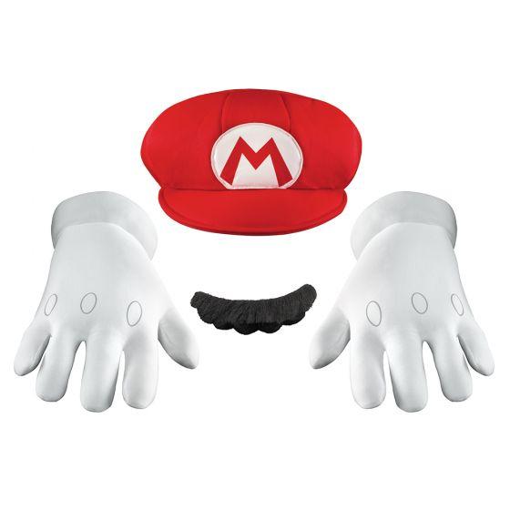 【並行輸入品】スーパーマリオ ハロウィン コスプレ Mario Adult Accessory Kit マリオ 大人用 帽子 口ひげ 手袋 3点セット レッド 73790 n240912 | 