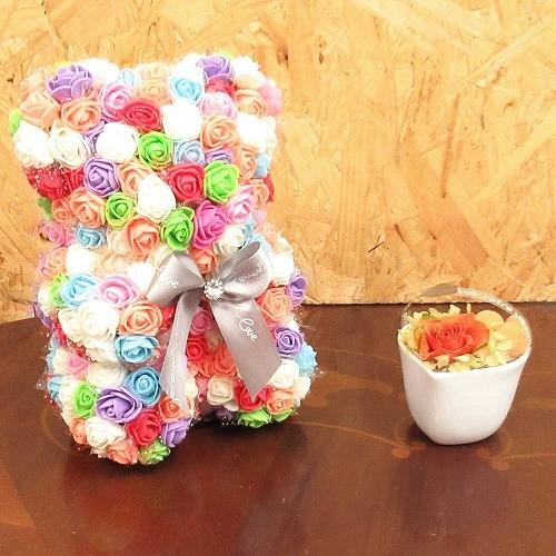 ベアローズ ローズベア バラ  ベア クマ  マルチカラー ミックス ロリポップ花輪 デコレーション 手作り プレゼント 789663 | 