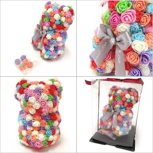 ベアローズ ローズベア バラ  ベア クマ  マルチカラー ミックス ロリポップ花輪 デコレーション 手作り プレゼント 789663 |  | 01