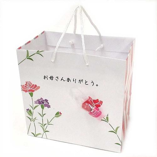 【限定】 セレクトAG オリジナル “おかあさんありがとう” メッセージ入り 母の日 ショッパー 2020 当店 母の日  カーネションフラワー造花付 84216  小 | 