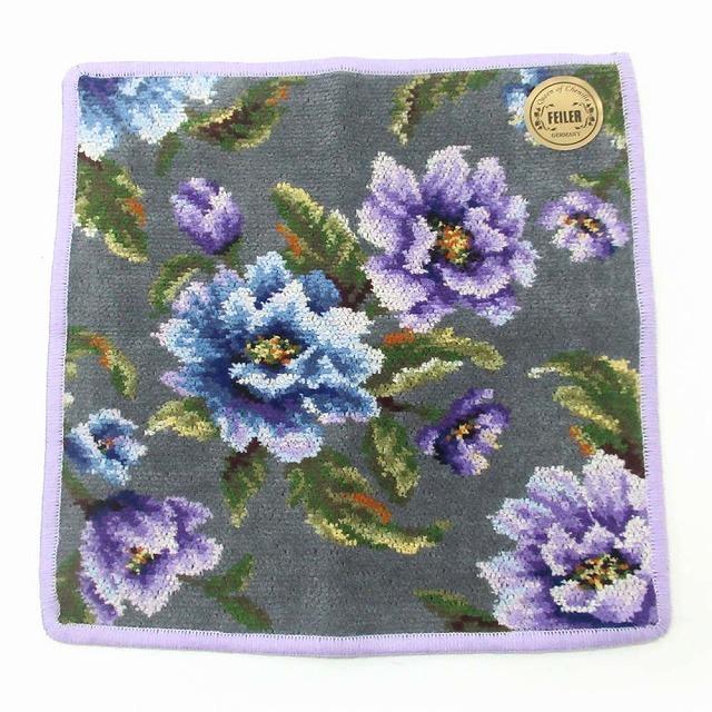 FEILER フェイラー ハンカチ タオル 花柄 アメジストブルーム グレー ABL25159 | feiler | 02