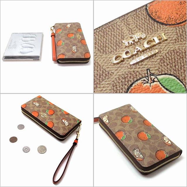 COACH コーチ 長財布 オレンジ シグネチャー ラウンドジップ コーチ COACH 財布 （オレンジ） -waja bazar - 海外