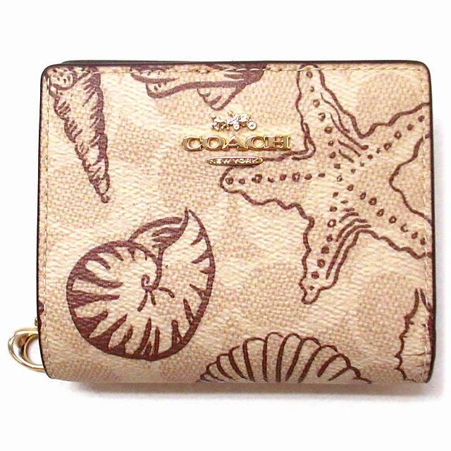 COACH（コーチ） 財布 アウトレット シェル プリント 貝 シグネチャー 