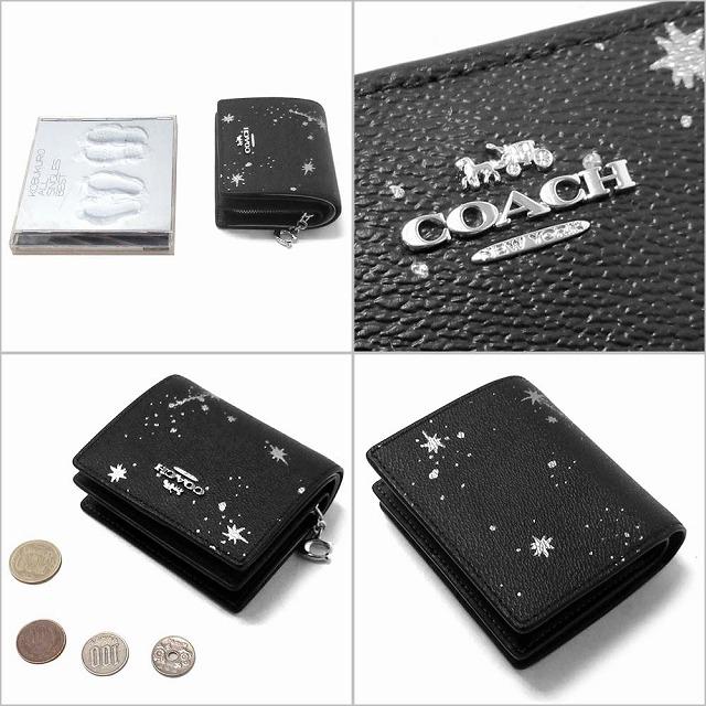 コーチ、折財布、ブラックスター、グリッター、新品未使用、箱付き！ 新品未使用 COACH 2つ折り財布 メンズ ブラック スター 星｜Yahoo
