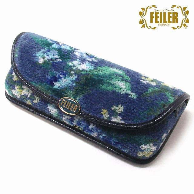 FEILER フェイラー メガネサングラスケース エーデルブラウ　ライトブルー 限定デザイン 花柄フラワー EBL252011 | feiler
