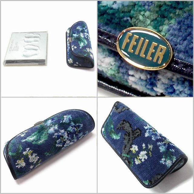 FEILER フェイラー メガネサングラスケース エーデルブラウ　ライトブルー 限定デザイン 花柄フラワー EBL252011 | feiler | 01