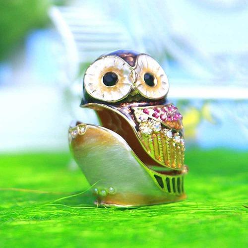 【ジュエリーボックス】 フクロウ 梟 ブラウン ジュエリーボックス  EX2922 n90801 |  | 01