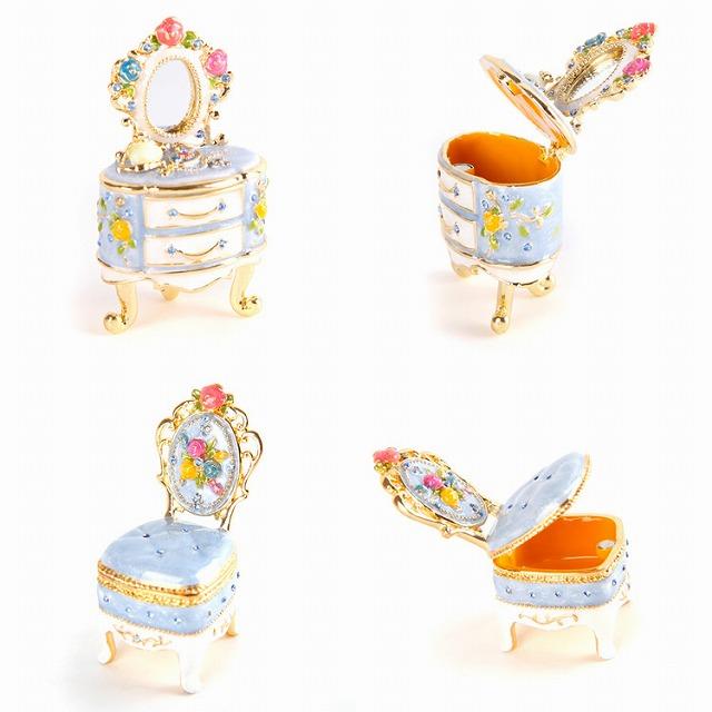 ジュエリーボックス ミニチュア家具シリーズ ミニドレッサー ブルー EX4433 |  | 05