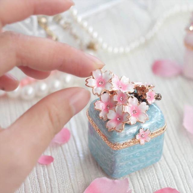 ジュエリーボックス 小枝桜 サクラ さくら 和風 桜の置物 ブルー ピンク EX4522 |  | 04