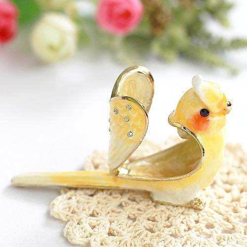 ジュエリーボックス オカメのぴーちゃん オカメインコ 鳥の置物 イエロー EX5141 |  | 02