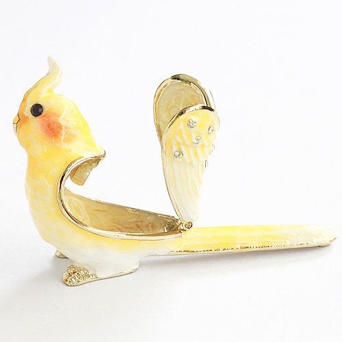 ジュエリーボックス オカメのぴーちゃん オカメインコ 鳥の置物 イエロー EX5141 |  | 04