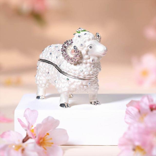 ジュエリーボックス 小桜羊 未 ひつじ 未 干支 置物 ホワイト EX5331 |  | 01