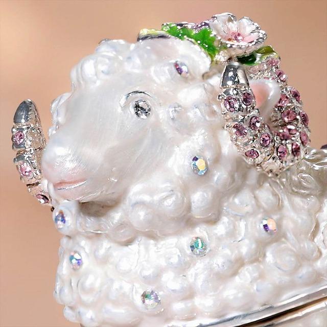 ジュエリーボックス 小桜羊 未 ひつじ 未 干支 置物 ホワイト EX5331 |  | 07