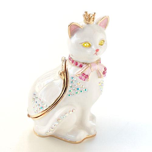 ジュエリーボックス クラウンキャット ホワイト EX556-1 999 |  | 01