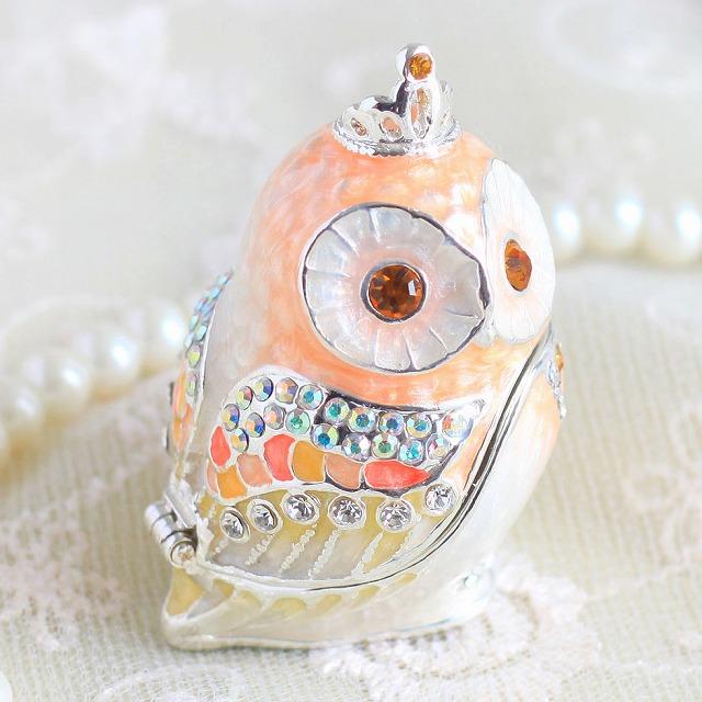 ジュエリーボックス ティアラフクロウ 鳥 縁起物 キャンディオレンジ EX5757 |  | 03