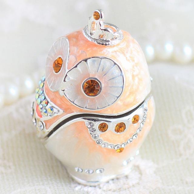 ジュエリーボックス ティアラフクロウ 鳥 縁起物 キャンディオレンジ EX5757 |  | 04