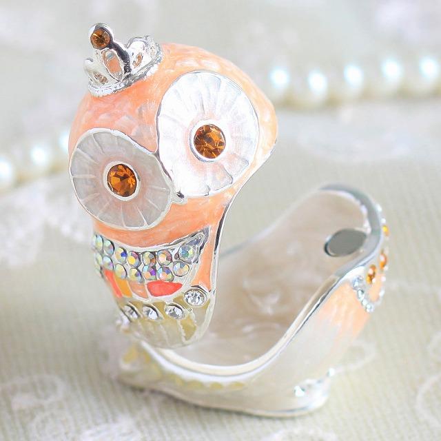 ジュエリーボックス ティアラフクロウ 鳥 縁起物 キャンディオレンジ EX5757 |  | 06