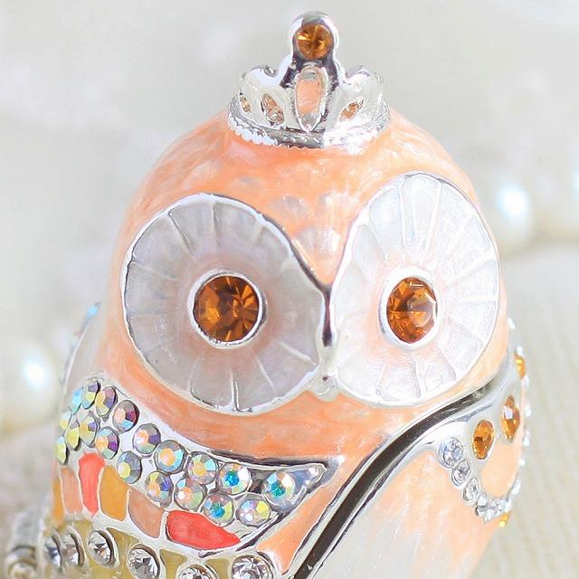 ジュエリーボックス ティアラフクロウ 鳥 縁起物 キャンディオレンジ EX5757 |  | 08