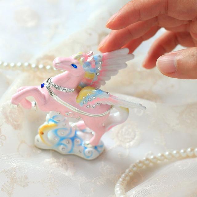 ジュエリーボックス スモールペガサス ペガサス 馬の置物 ピンク EX5801 |  | 01