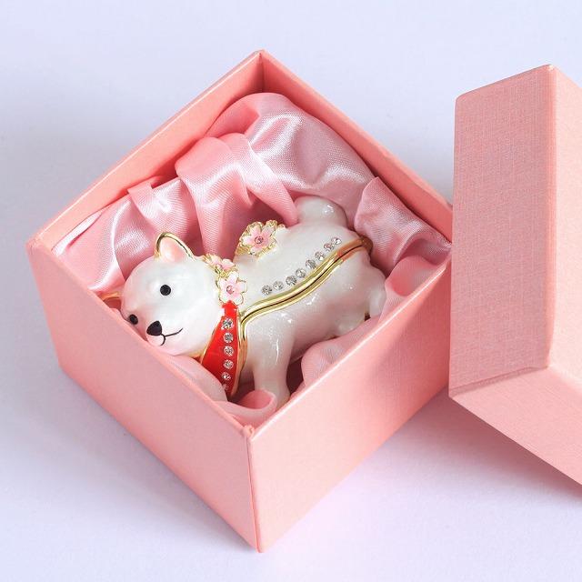 ジュエリーボックス 桜まめしば 豆柴 柴犬 いぬ 桜 犬の置物 ホワイト EX5831 |  | 04