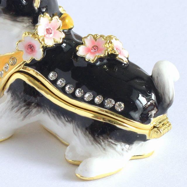ジュエリーボックス 桜まめしば 豆柴 柴犬 いぬ 桜 犬の置物 ブラック EX5833 |  | 02
