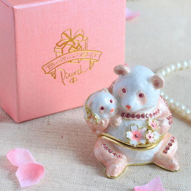 ジュエリーボックス パンダ＆ベビー 桜 さくら パンダの親子の置物 ピンク EX5842 |  | 10