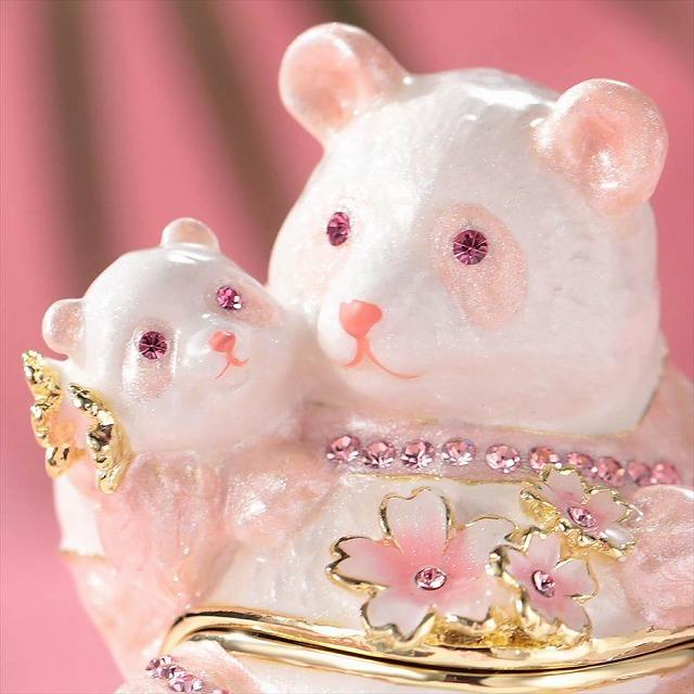 ジュエリーボックス パンダ＆ベビー 桜 さくら パンダの親子の置物 ピンク EX5842 |  | 02