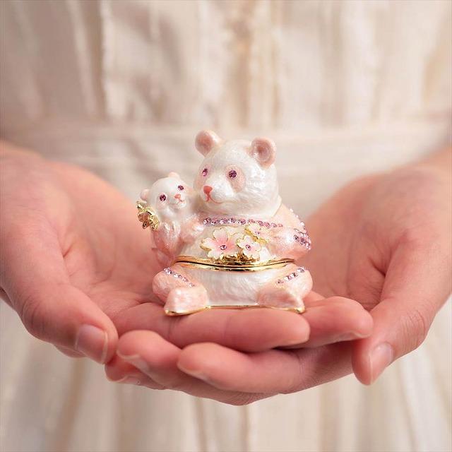 ジュエリーボックス パンダ＆ベビー 桜 さくら パンダの親子の置物 ピンク EX5842 |  | 03