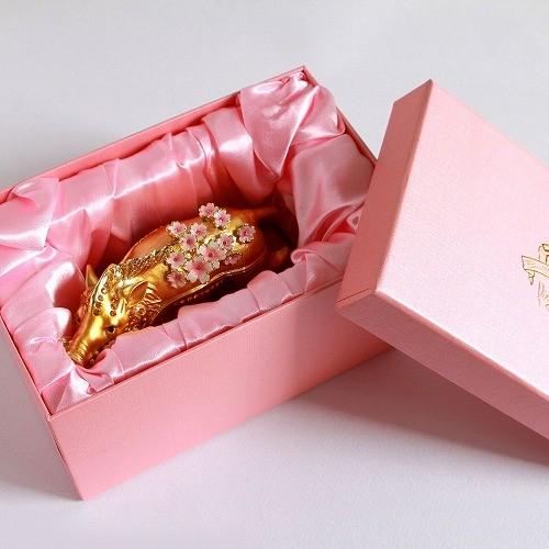 【ジュエリーボックス】【干支シリーズ】招福 桜の白亥 いのしし（亥） 金屏風セット ジュエリーボックス　EX5902 |  | 03