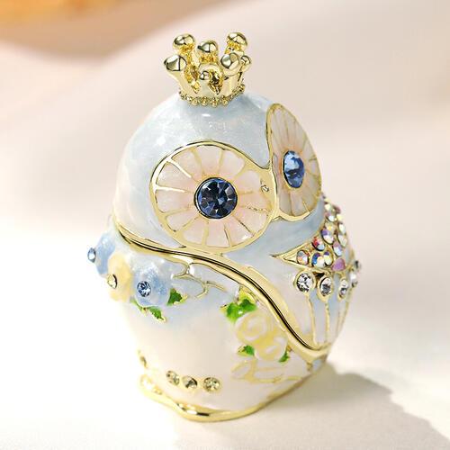 【ジュエリーボックス】 ローズクラウンふくろう ブルー EX602-1  999 |  | 01