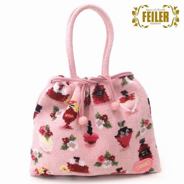 希少 美品 正規品 FEILER 巾着 ショルダーバッグ フェイラー feiler（フェイラー） バッグインバッグ フレグランスローズ ミニ 巾着