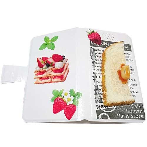 アトリエステラ 食品サンプル 食パン バター スライド式 手帳型 スマホ ケース K10 | 